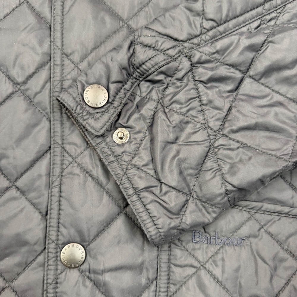 Barbour Mens Size Large Airedale D685 Quilted Jacket Black Corduroy Collar - Picture 12 of 12